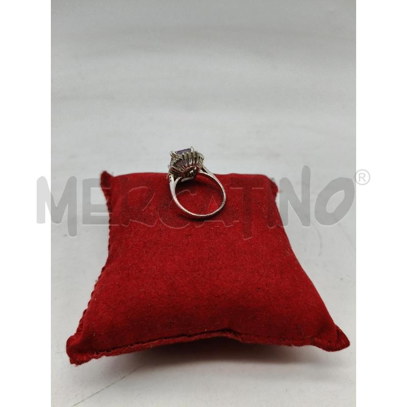 ANELLO FUSION PIETRA RETT LILLA CORNICE STRASS BAGUETTE | Mercatino dell'Usato Roma talenti 3