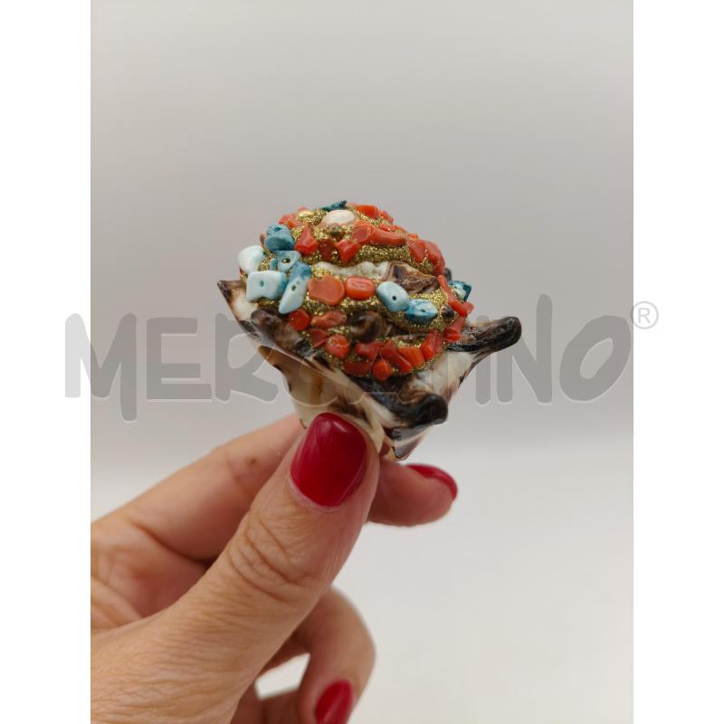 ANELLO MAXI CONCHIGLIA SCAGLIETTE COR TIURCH GLITTER ORO  | Mercatino dell'Usato Roma talenti 1