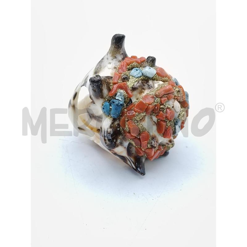 ANELLO MAXI CONCHIGLIA SCAGLIETTE COR TIURCH GLITTER ORO  | Mercatino dell'Usato Roma talenti 2