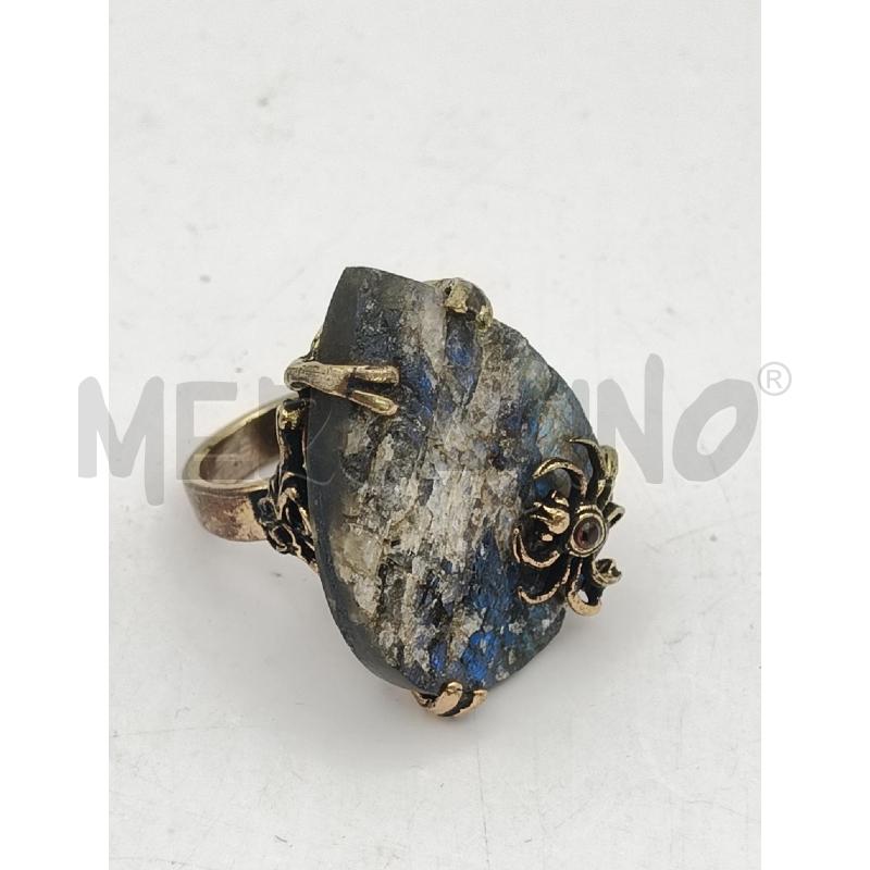 ANELLO MM FIRENZE BRUNITO RICCIOLI PIETRA GEZZA RAGNO | Mercatino dell'Usato Roma talenti 1