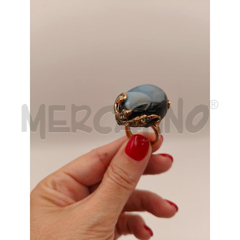 ANELLO MM FIRENZE MAXI PIETRA NE FOGLIE BRUNITO  | Mercatino dell'Usato Roma talenti 1