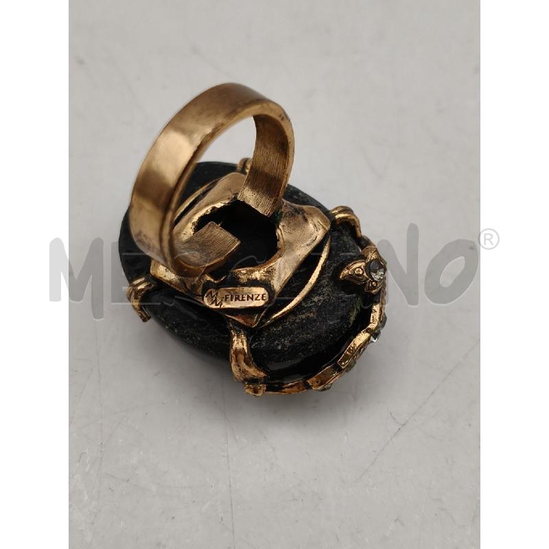 ANELLO MM FIRENZE MAXI PIETRA NE FOGLIE BRUNITO  | Mercatino dell'Usato Roma talenti 2