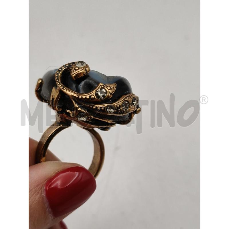 ANELLO MM FIRENZE MAXI PIETRA NE FOGLIE BRUNITO  | Mercatino dell'Usato Roma talenti 3