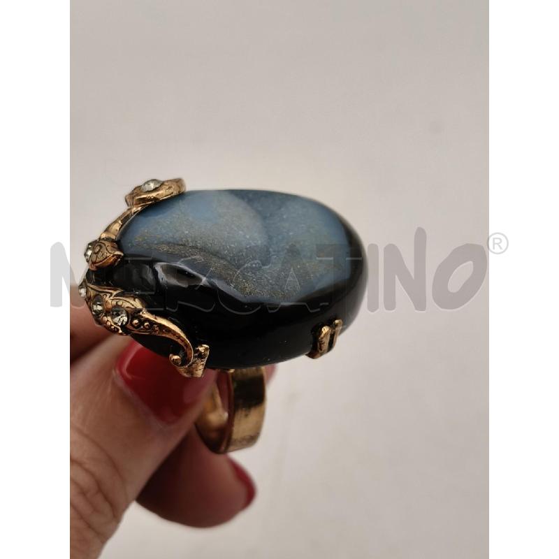 ANELLO MM FIRENZE MAXI PIETRA NE FOGLIE BRUNITO  | Mercatino dell'Usato Roma talenti 4