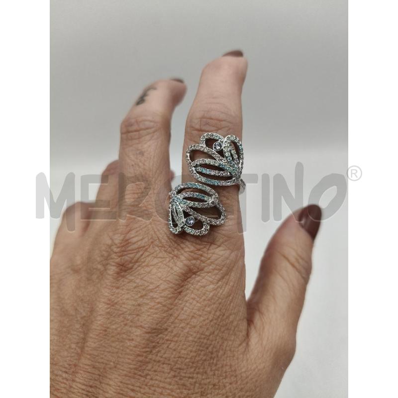 ANELLO SWAROVSKI CONTRARIE FOGLIE PAVE PASTELLO  | Mercatino dell'Usato Roma talenti 1