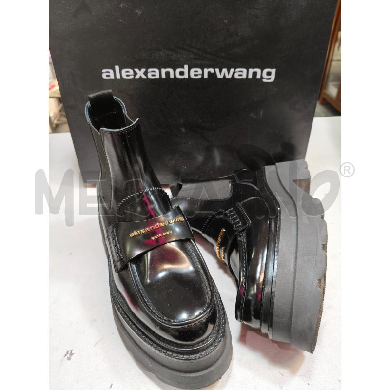 ANFIBI PLATFORM ALEXANDER WANG NERO VERNICE LOGO DORATO | Mercatino dell'Usato Roma talenti 1