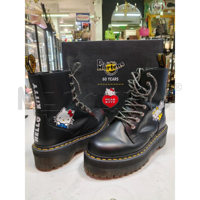 ANFIBI PLATFORM DR MARTENS HELLO KITTY NERO LACCI ARGENTO  | Mercatino dell'Usato Roma talenti 1