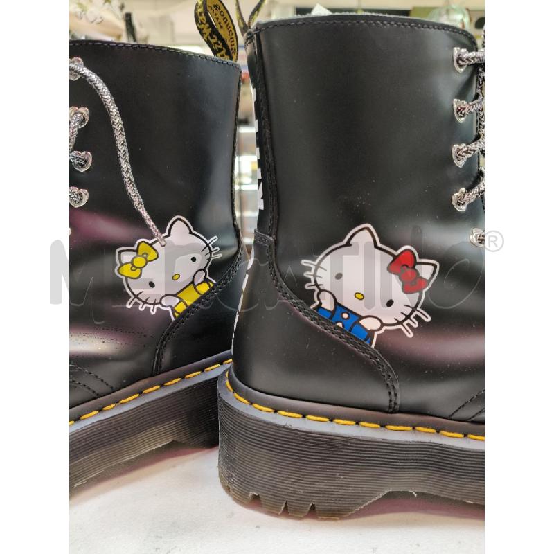 ANFIBI PLATFORM DR MARTENS HELLO KITTY NERO LACCI ARGENTO  | Mercatino dell'Usato Roma talenti 5