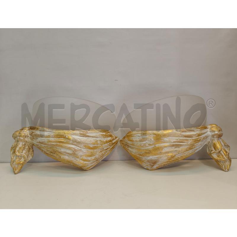 APPLIQUE COPPIA FIOCCO LEGNO DOR  | Mercatino dell'Usato Roma talenti 1
