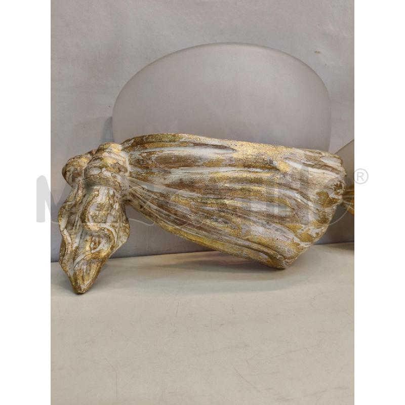 APPLIQUE COPPIA FIOCCO LEGNO DOR  | Mercatino dell'Usato Roma talenti 2