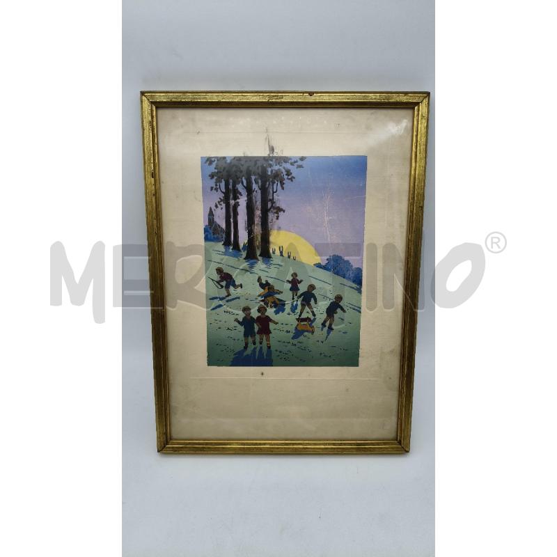 AQUERELLO BAMBINI SOGG BELLICO ART NOUVEAU | Mercatino dell'Usato Roma talenti 1