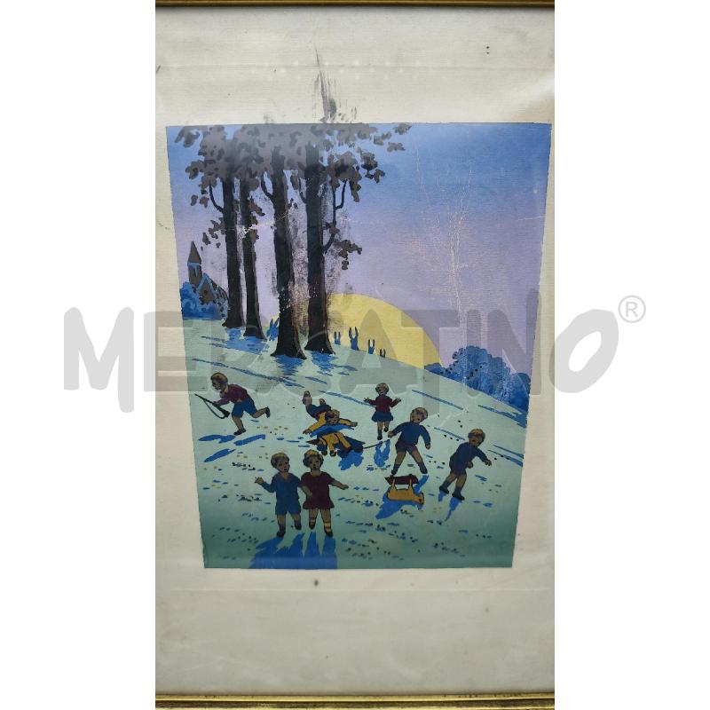 AQUERELLO BAMBINI SOGG BELLICO ART NOUVEAU | Mercatino dell'Usato Roma talenti 2