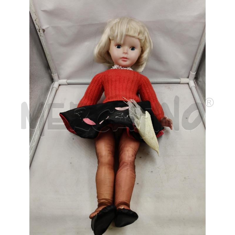 BAMBOLA ANNI 60 RATTI MADE IN ITALY MAGLIONE ROSSO | Mercatino dell'Usato Roma talenti 1