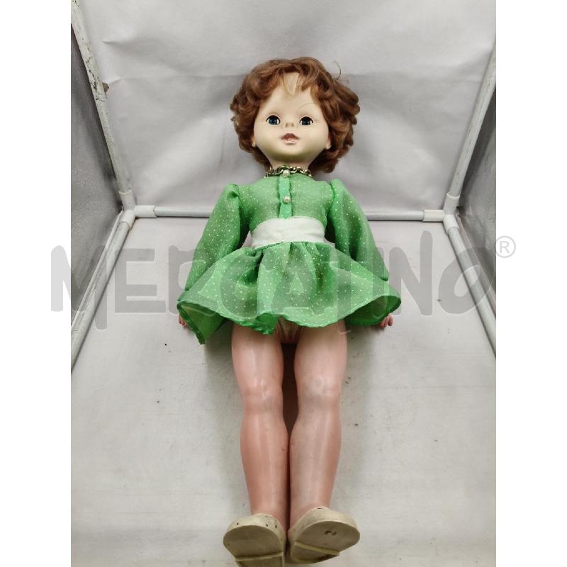 BAMBOLA ANNI 60 RATTI MADE IN ITALY VESTITO VERDE | Mercatino dell'Usato Roma talenti 1