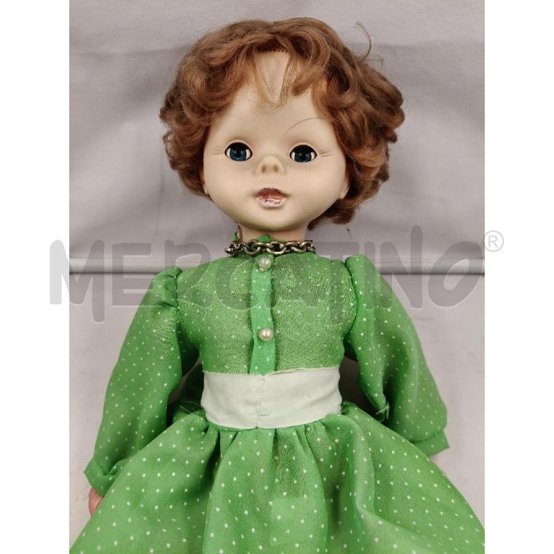 BAMBOLA ANNI 60 RATTI MADE IN ITALY VESTITO VERDE | Mercatino dell'Usato Roma talenti 2