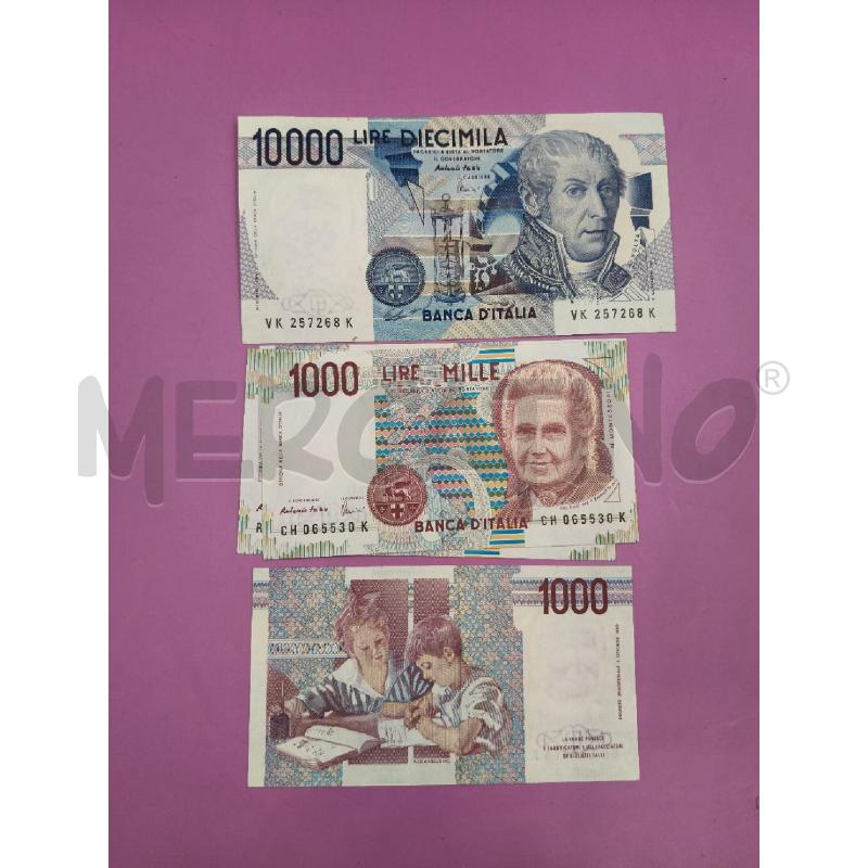 BANCONOTA 10 000 LIRE 1984 + 3 DA 1000 1990 | Mercatino dell'Usato Roma talenti 1