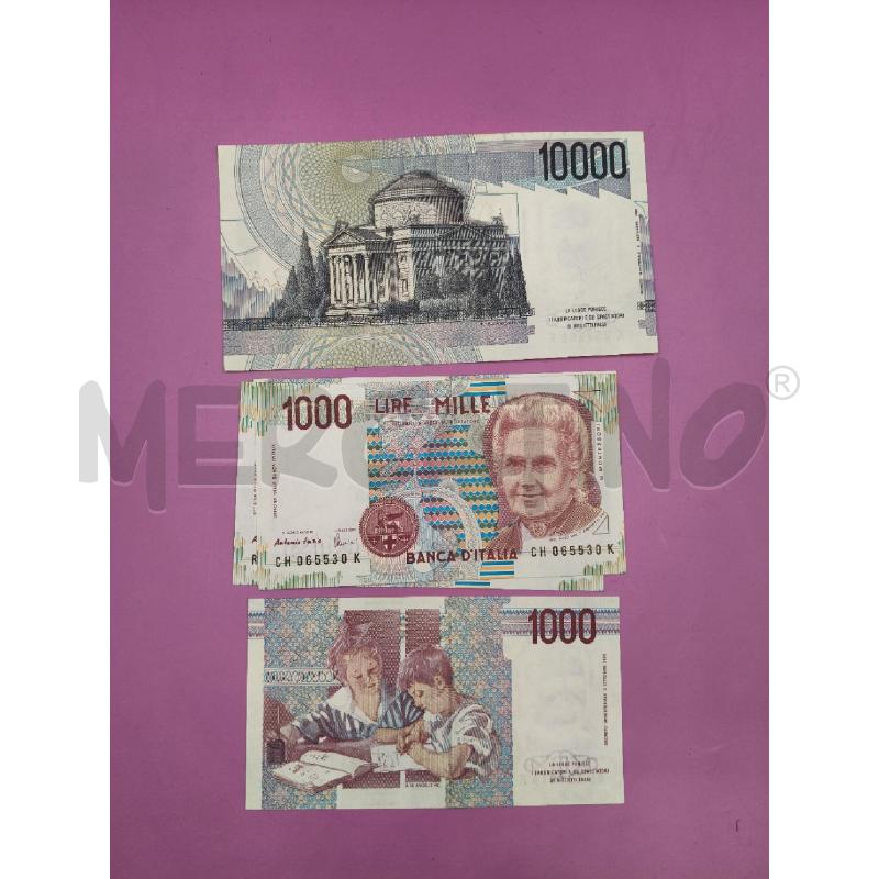 BANCONOTA 10 000 LIRE 1984 + 3 DA 1000 1990 | Mercatino dell'Usato Roma talenti 2