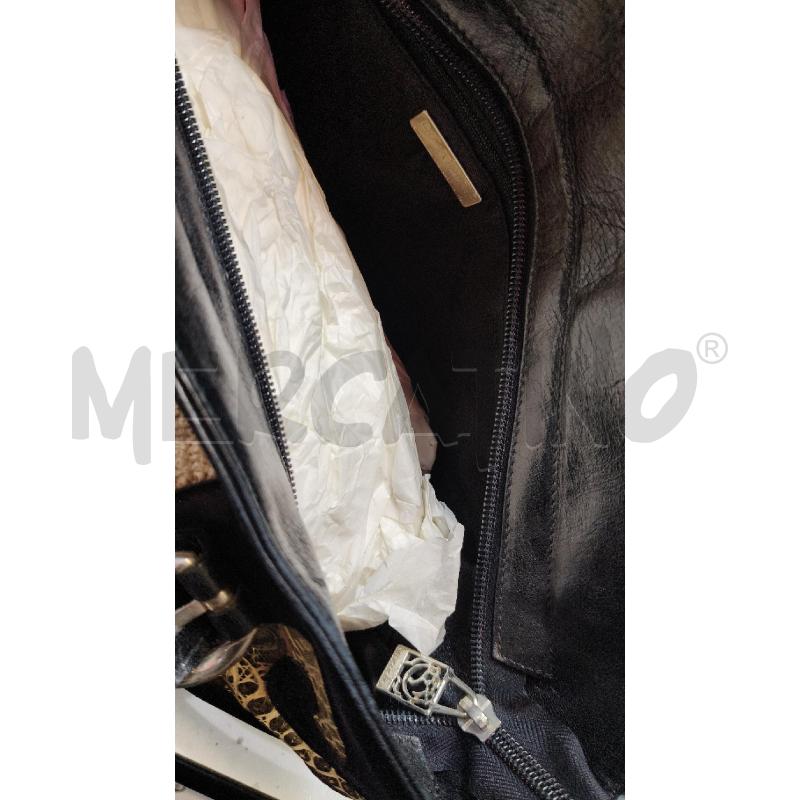 BORSA A MANO BRACCIALINI NERO DECO BEIGE ORO  | Mercatino dell'Usato Roma talenti 4