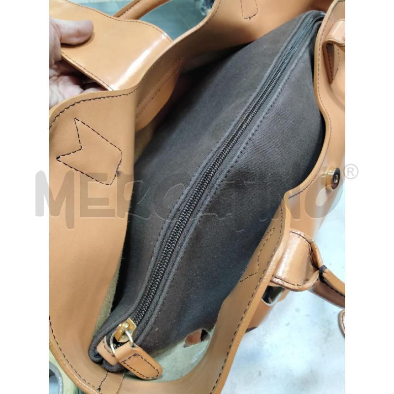 BORSA A MANO BRACCIALINI PELLE ARANCIO TRAF POCHETTE INT TESSUTO  | Mercatino dell'Usato Roma talenti 4