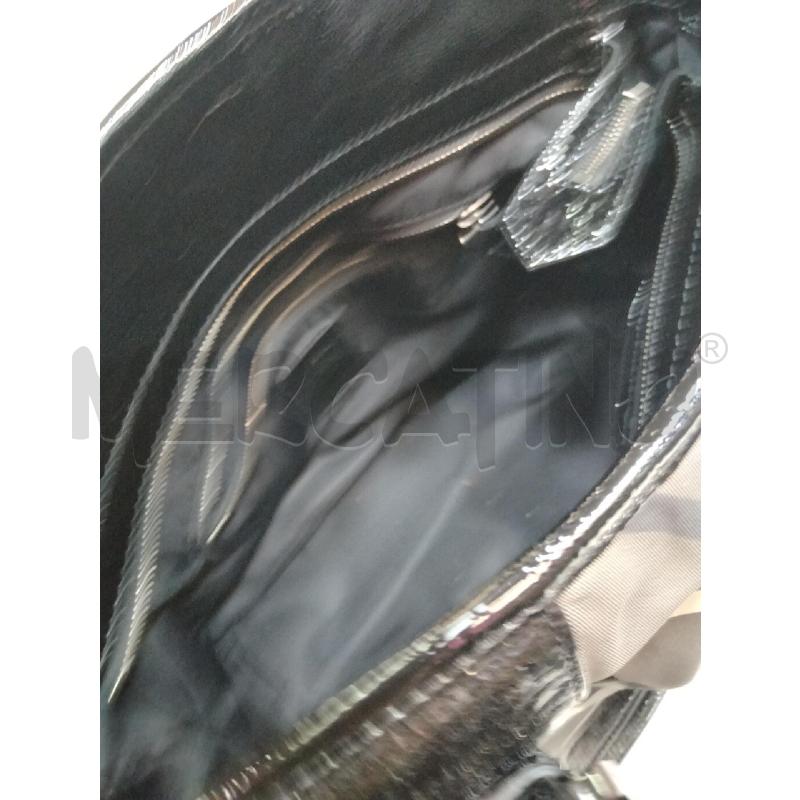 BORSA A MANO BURBERRY CHECKK GRIGIO MANICI VERNICE NERO  | Mercatino dell'Usato Roma talenti 5