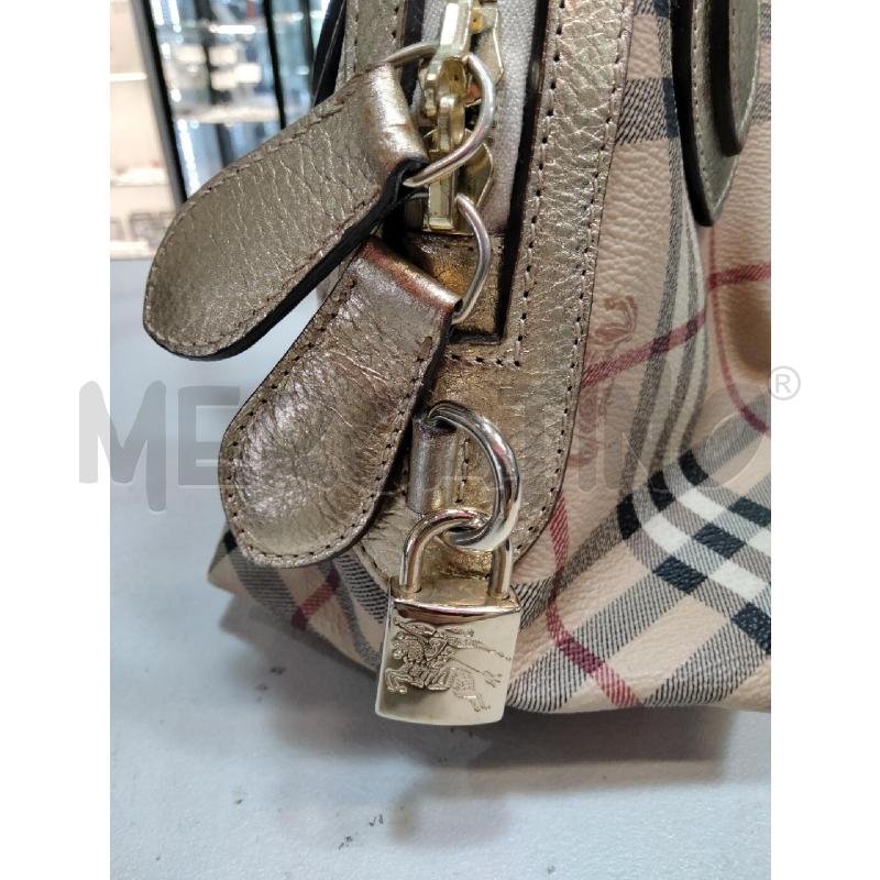 BORSA A MANO BURBERRY CHECK MANICI DORATI CON LUCCHETTO  | Mercatino dell'Usato Roma talenti 2