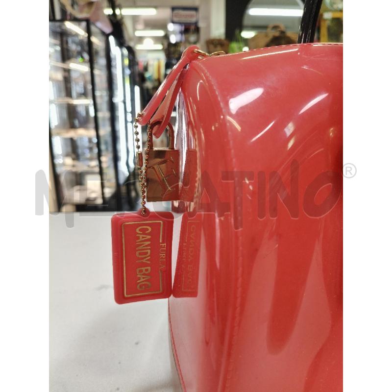 BORSA A MANO FURLA CANDY SILICONE TRASP CORALLO BEIGE MANICI NERO  | Mercatino dell'Usato Roma talenti 2