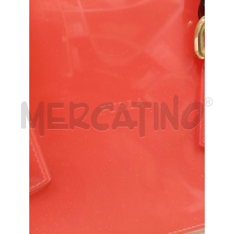 BORSA A MANO FURLA CANDY SILICONE TRASP CORALLO BEIGE MANICI NERO  | Mercatino dell'Usato Roma talenti 3