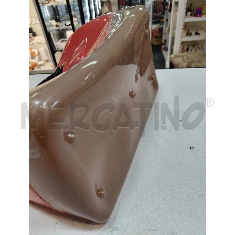 BORSA A MANO FURLA CANDY SILICONE TRASP CORALLO BEIGE MANICI NERO  | Mercatino dell'Usato Roma talenti 4