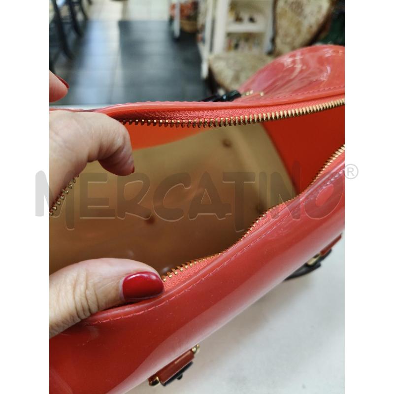 BORSA A MANO FURLA CANDY SILICONE TRASP CORALLO BEIGE MANICI NERO  | Mercatino dell'Usato Roma talenti 5