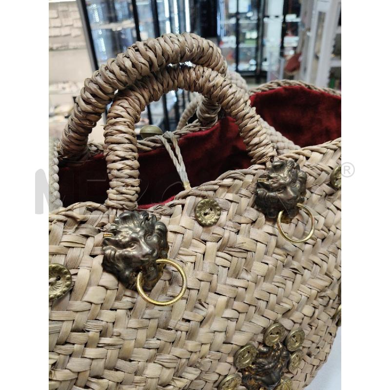 BORSA A MANO PAGLIA SPECCHI LEONI CHIUS SONAGLIO | Mercatino dell'Usato Roma talenti 2
