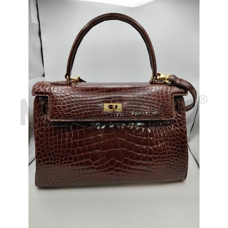 BORSA A MANO TRAP ROBERT'S COCCO COGNAC LUCIDO  | Mercatino dell'Usato Roma talenti 1