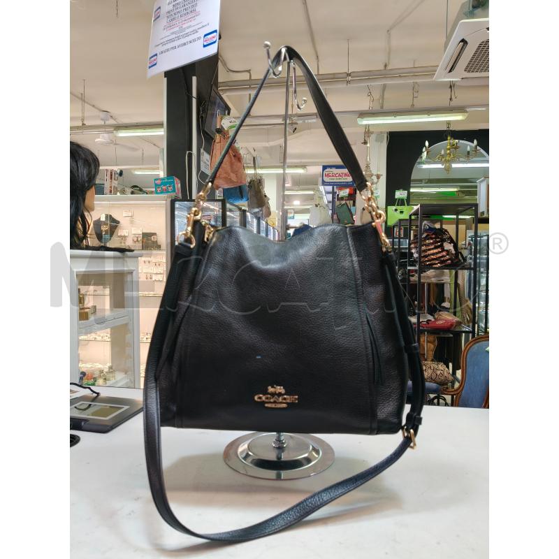 BORSA A SPALLA COACH PELLE MART NERO CON TRAC | Mercatino dell'Usato Roma talenti 1