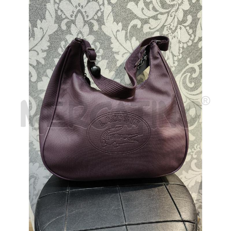 BORSA A SPALLA MEZZALUNA LACOSTE VIOLA | Mercatino dell'Usato Roma talenti 1