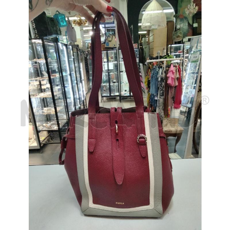 BORSA A SP FURLA SECCHIELLO BORDEAUX GRIGIO CHIUS DOR | Mercatino dell'Usato Roma talenti 1