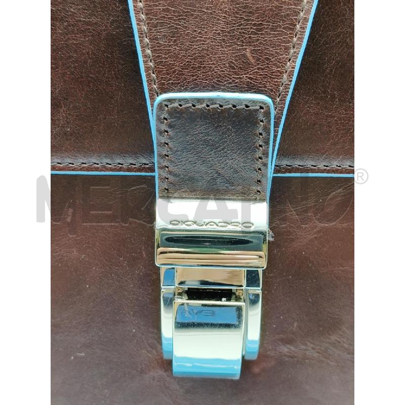 BORSA DEL DOTTORE PIQUADRO MARRONE PROFILI CELESTE | Mercatino dell'Usato Roma talenti 5