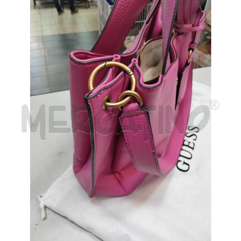 BORSA D GUESS FUCSIA MARTELLATA ANELLI DOR BRU TRACOLLA   | Mercatino dell'Usato Roma talenti 2