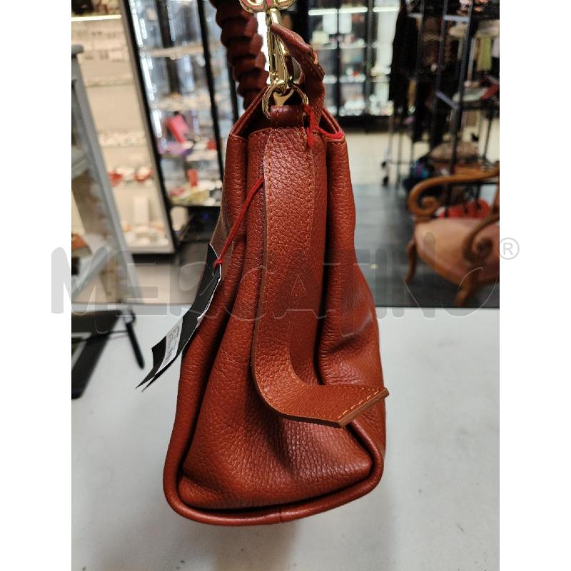 BORSA D SPALLA MELLUSSO TERRACOTTA MANICO TRECCIA | Mercatino dell'Usato Roma talenti 2