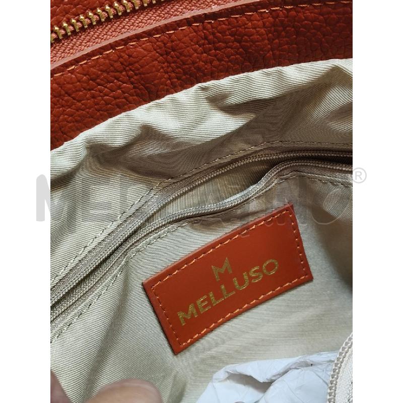 BORSA D SPALLA MELLUSSO TERRACOTTA MANICO TRECCIA | Mercatino dell'Usato Roma talenti 4