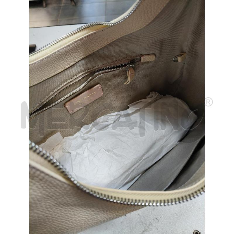 BORSA HOBO COCCINELLE PELLE CREMA BANDA LAT LOGO  | Mercatino dell'Usato Roma talenti 3