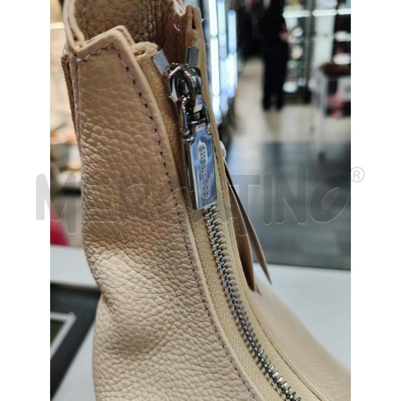 BORSA HOBO COCCINELLE PELLE CREMA BANDA LAT LOGO  | Mercatino dell'Usato Roma talenti 4