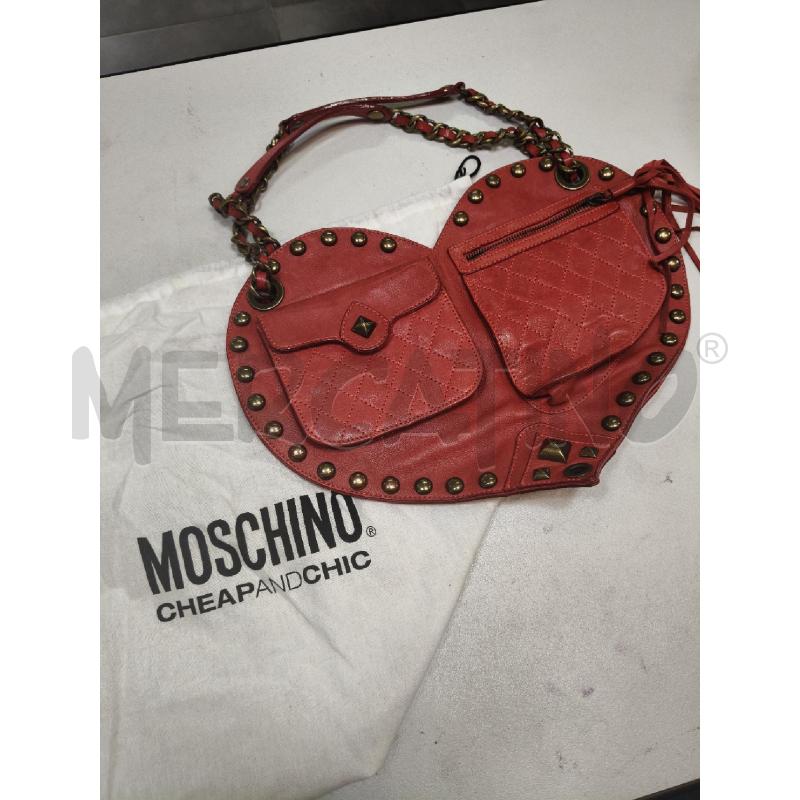 BORSA MOSCHINO CHEAP ANC CHIC ROSSO CUORE BORCHIE | Mercatino dell'Usato Roma talenti 1