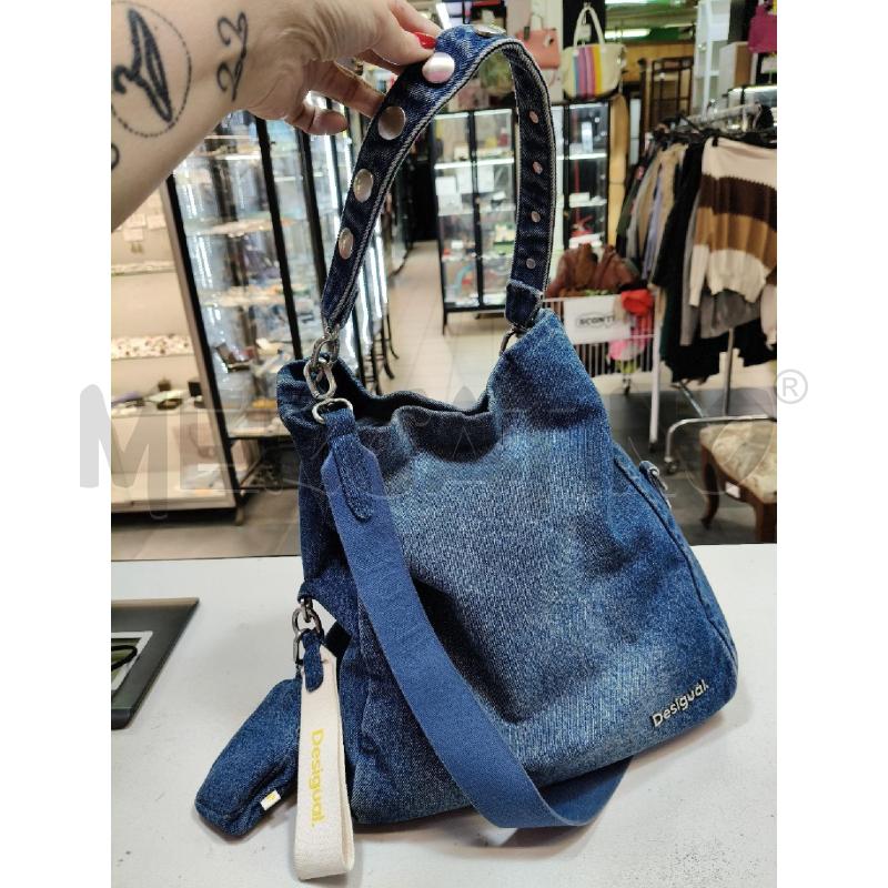 BORSA SECCHIELLO DENIM DESIGUAL DELAVE CON POCHETTE  | Mercatino dell'Usato Roma talenti 1