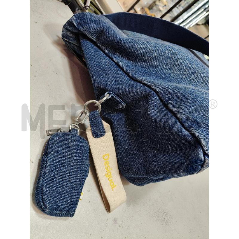 BORSA SECCHIELLO DENIM DESIGUAL DELAVE CON POCHETTE  | Mercatino dell'Usato Roma talenti 3
