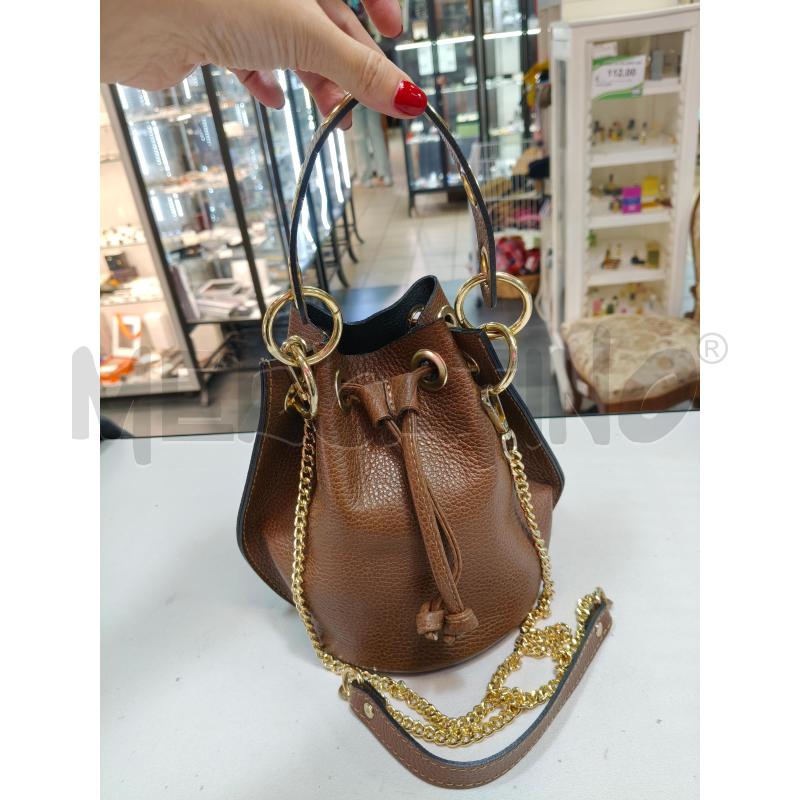 BORSA SECCHIELLO PELLE FANGO ANELLI DOR CAT DOR  | Mercatino dell'Usato Roma talenti 1