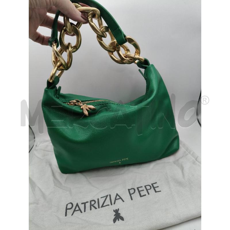 BORSETTA A MANO PATRIZIA PEPE VERDE ACCESO CATENA DORATA  | Mercatino dell'Usato Roma talenti 1