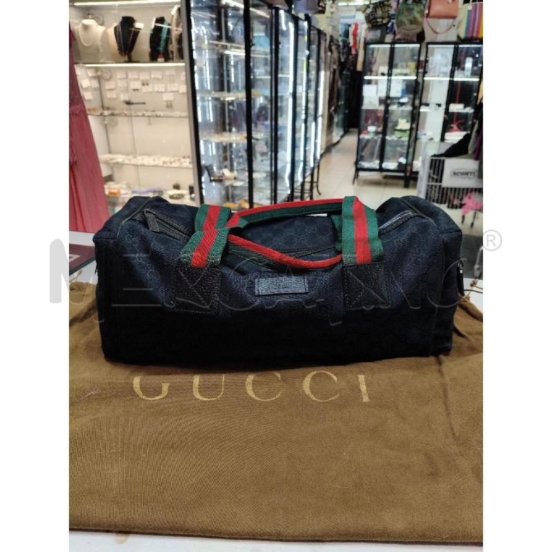 BORSONE GUCCI TESSUTO NERO LOGO MANICI BANDA WEB | Mercatino dell'Usato Roma talenti 1