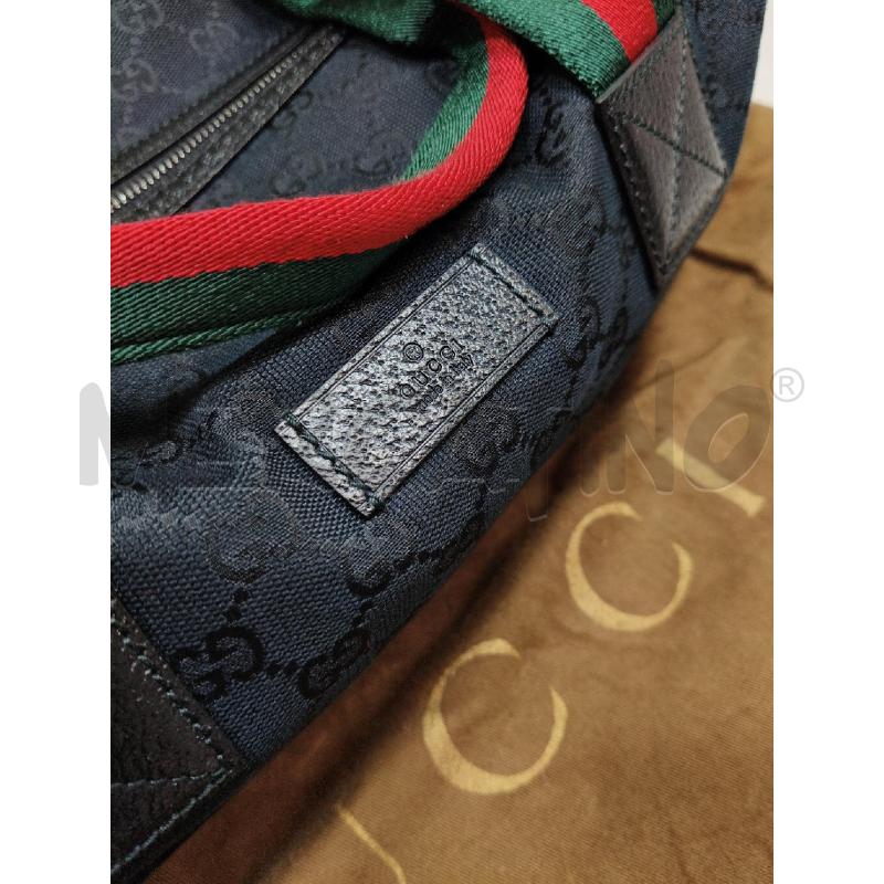 BORSONE GUCCI TESSUTO NERO LOGO MANICI BANDA WEB | Mercatino dell'Usato Roma talenti 3