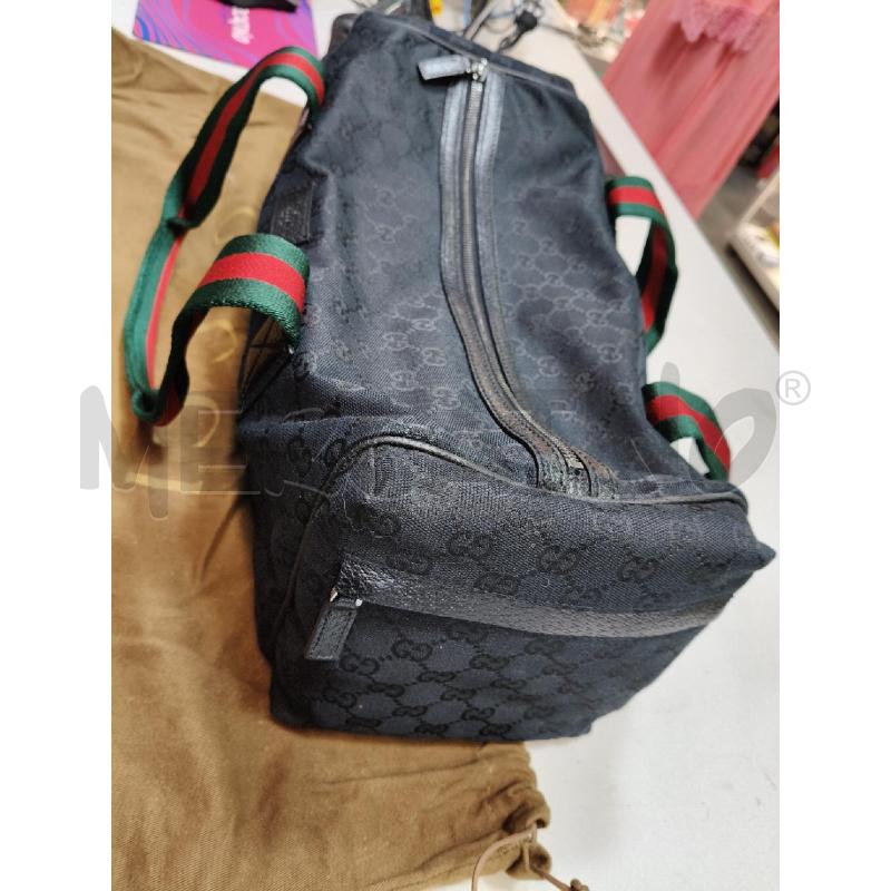BORSONE GUCCI TESSUTO NERO LOGO MANICI BANDA WEB | Mercatino dell'Usato Roma talenti 4