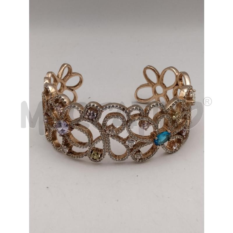 BRACCIALE BY SIMON FUSION DOR RIG ALTO TRAFORATO FIORI PAVE PIETRE COLORATE  | Mercatino dell'Usato Roma talenti 1