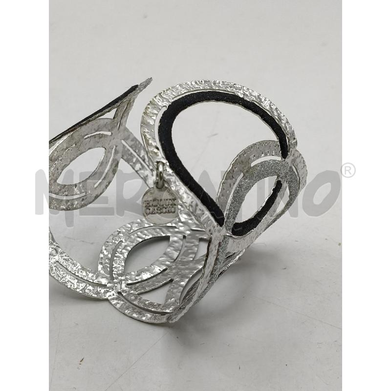 BRACCIALE CASCIO BIJOUX TONDI CONCENTRICI ARG/NE | Mercatino dell'Usato Roma talenti 2